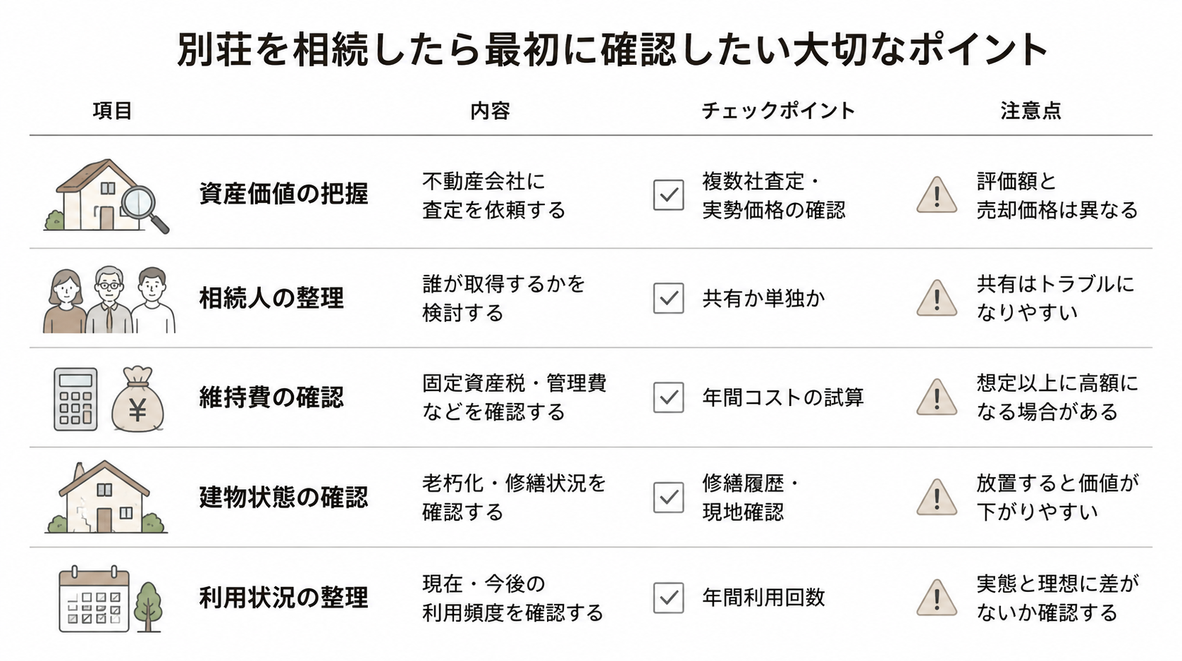 別荘を相続したら最初に確認したい大切なポイント