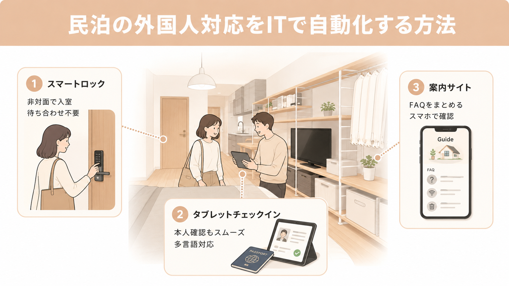 民泊の外国人対応をITで自動化する3つの方法