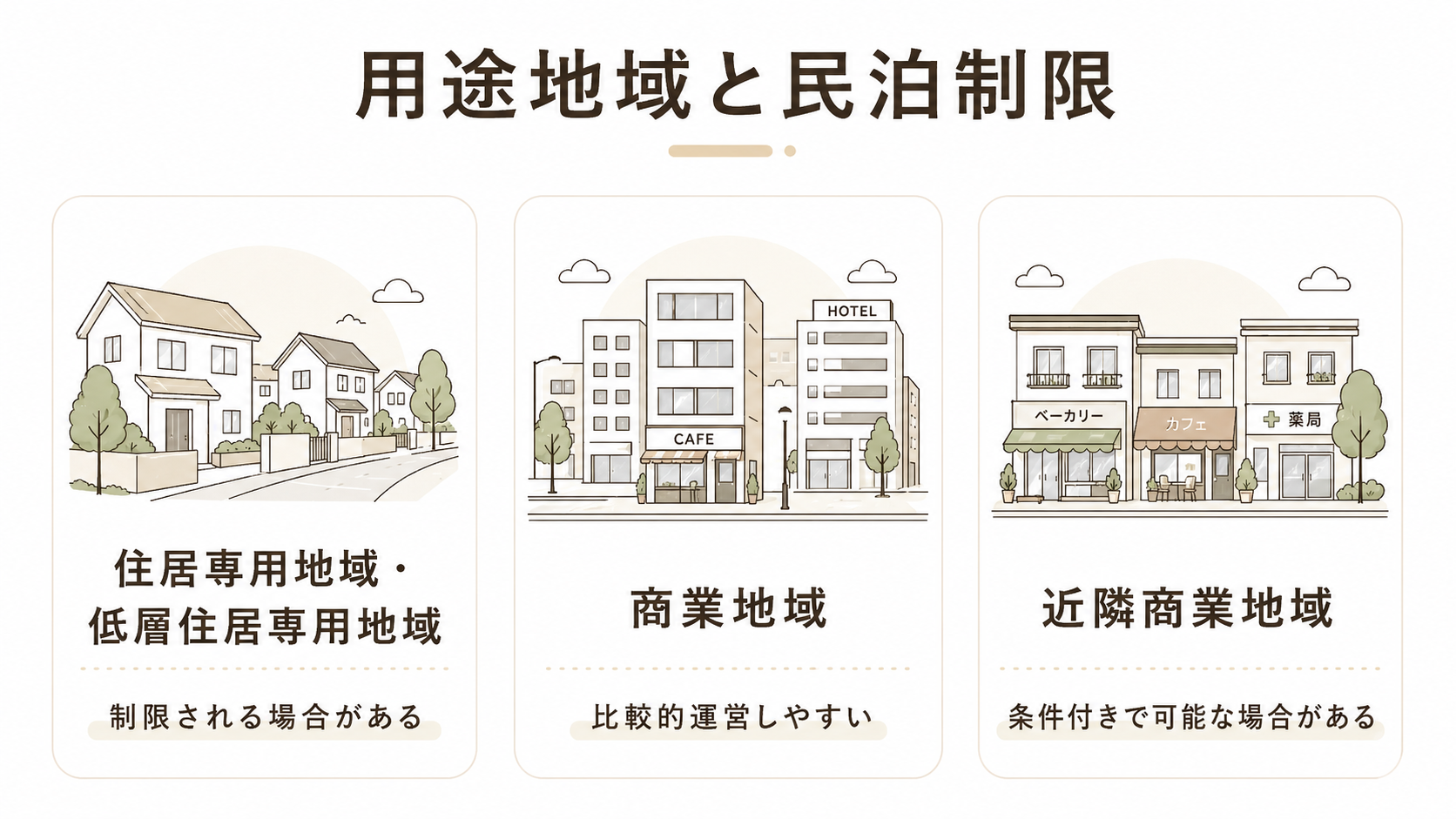 用途地域を確認して民泊運営ができる物件か見極める