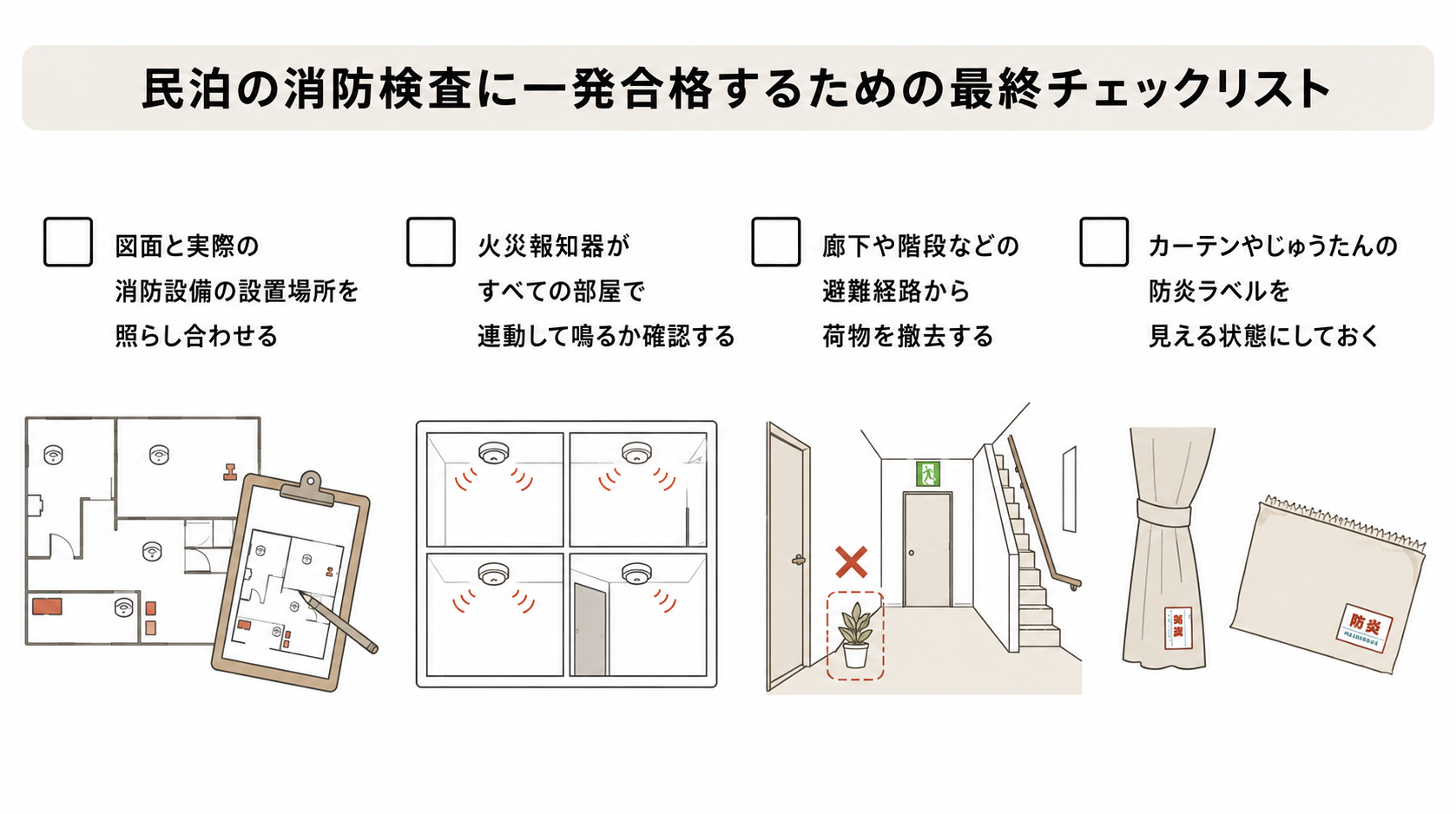 民泊の消防検査に一発合格するための最終チェックリスト
