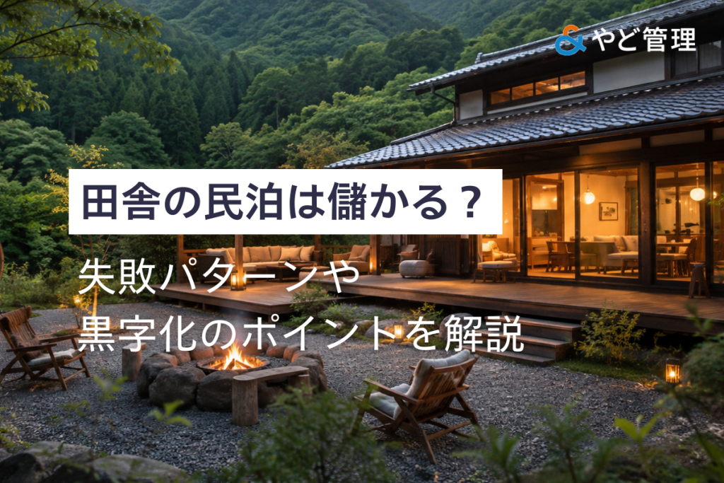 田舎の民泊は儲かる？失敗パターンや黒字化のポイントを解説