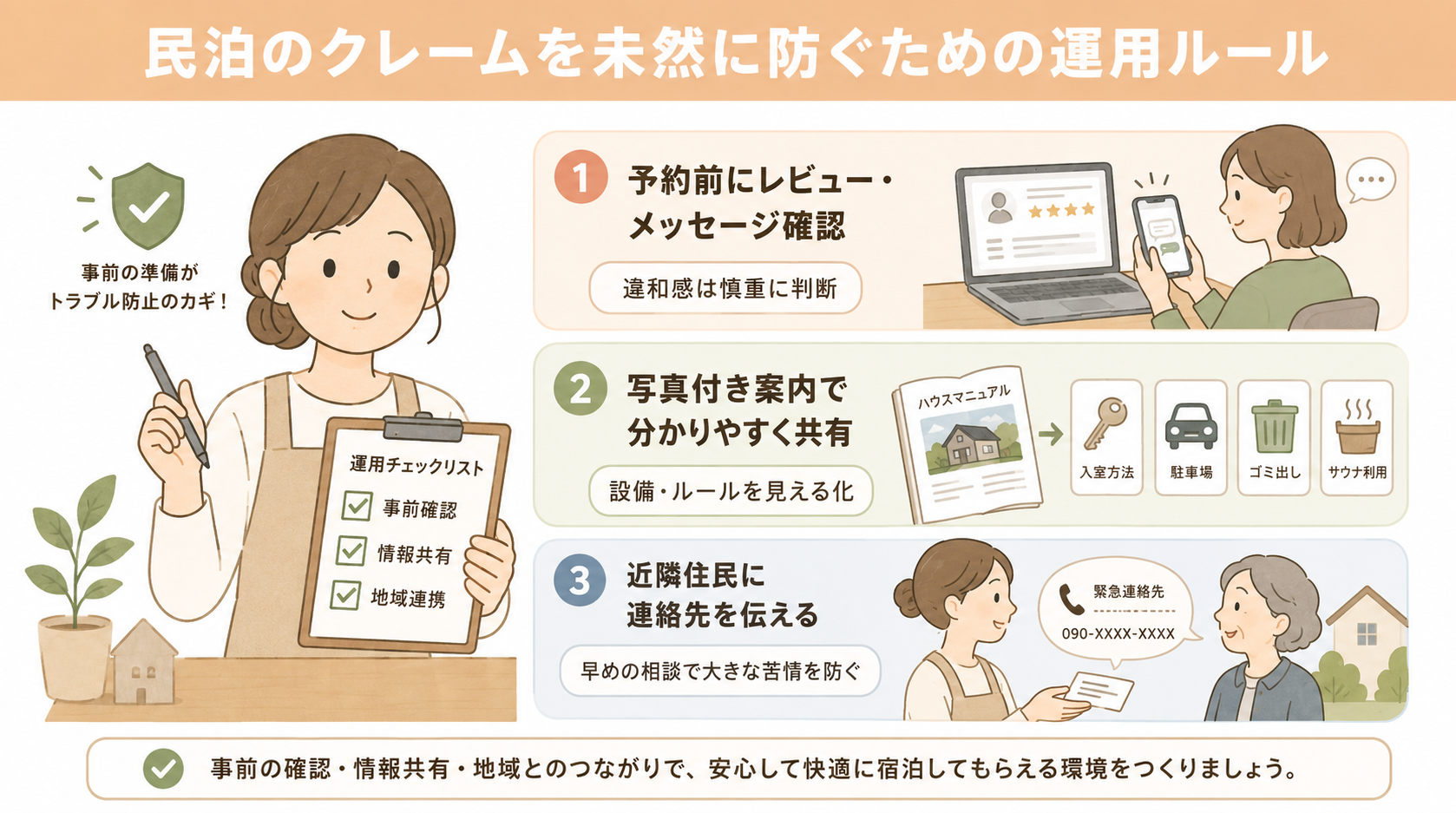 民泊のクレームを未然に防ぐための運用ルール
